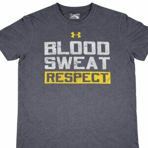 Under Armour Men's T-Shirt, Size M, "Blood Sweat Respect", EUC